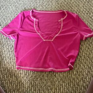 Shein pink crop top